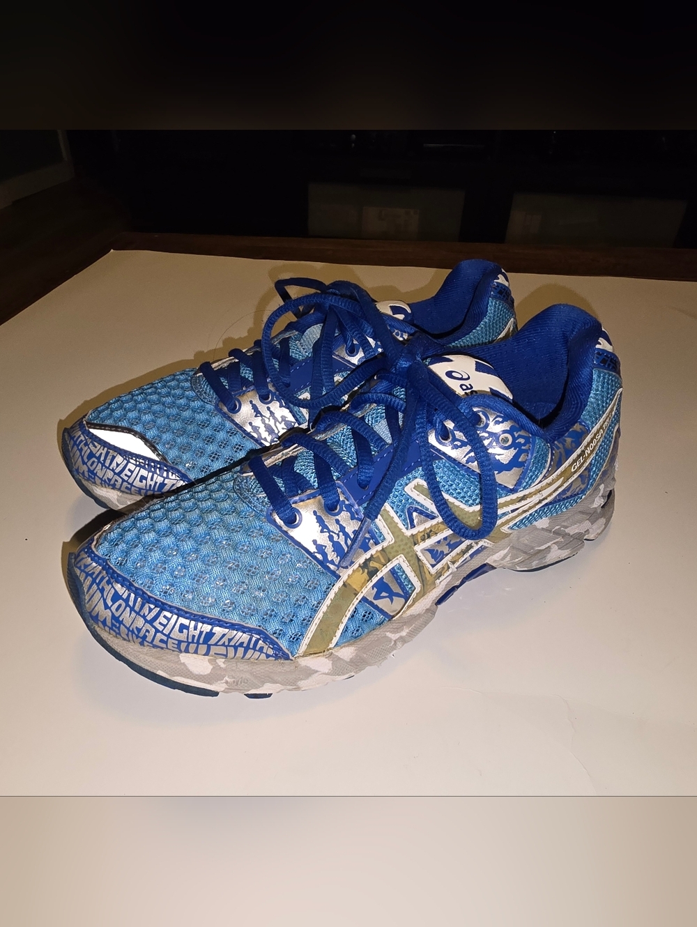 Asics Gel-Noosa Tri 8 Blue Silver Running Training Sneakers T356Q Women Sz 7